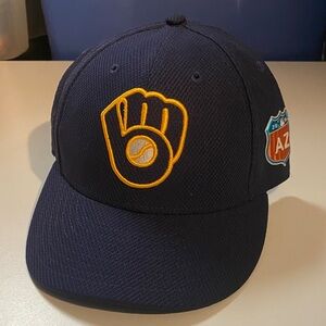 Milwaukee Brewers MLB Spring Training Dark Blue Fitted Hat Cap size 6 7/8